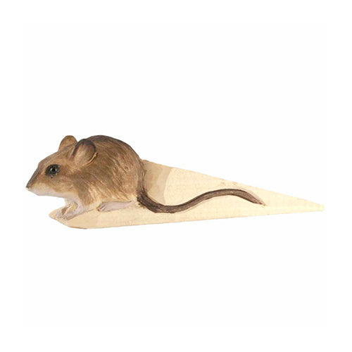 Wooden Carved Doorstop- Mouse