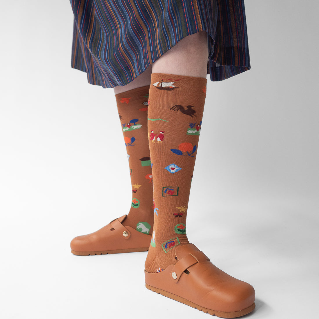 Bonne Maison Semis Caramel Knee High Socks