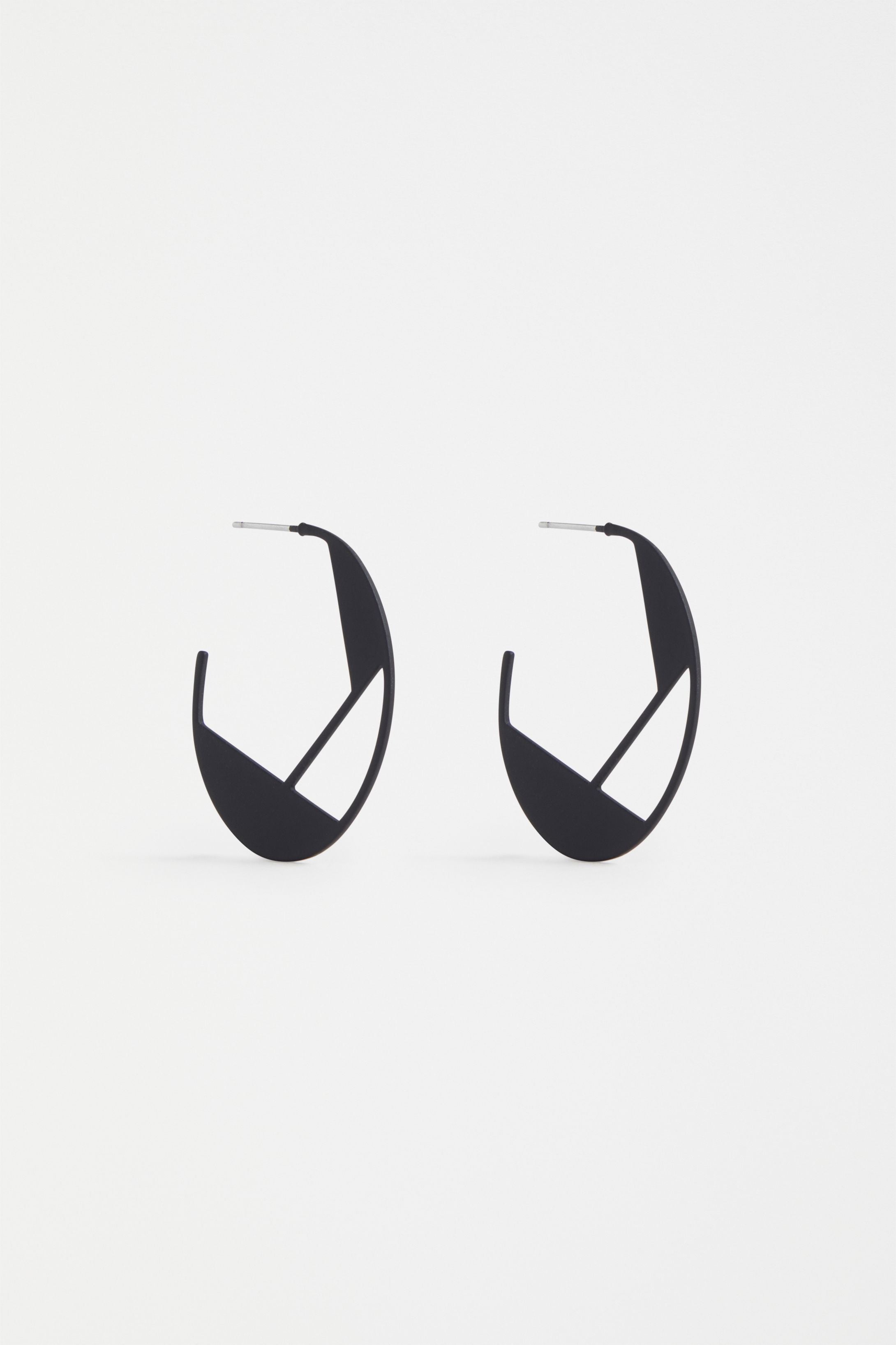 Nuri Hoop Earring-Black