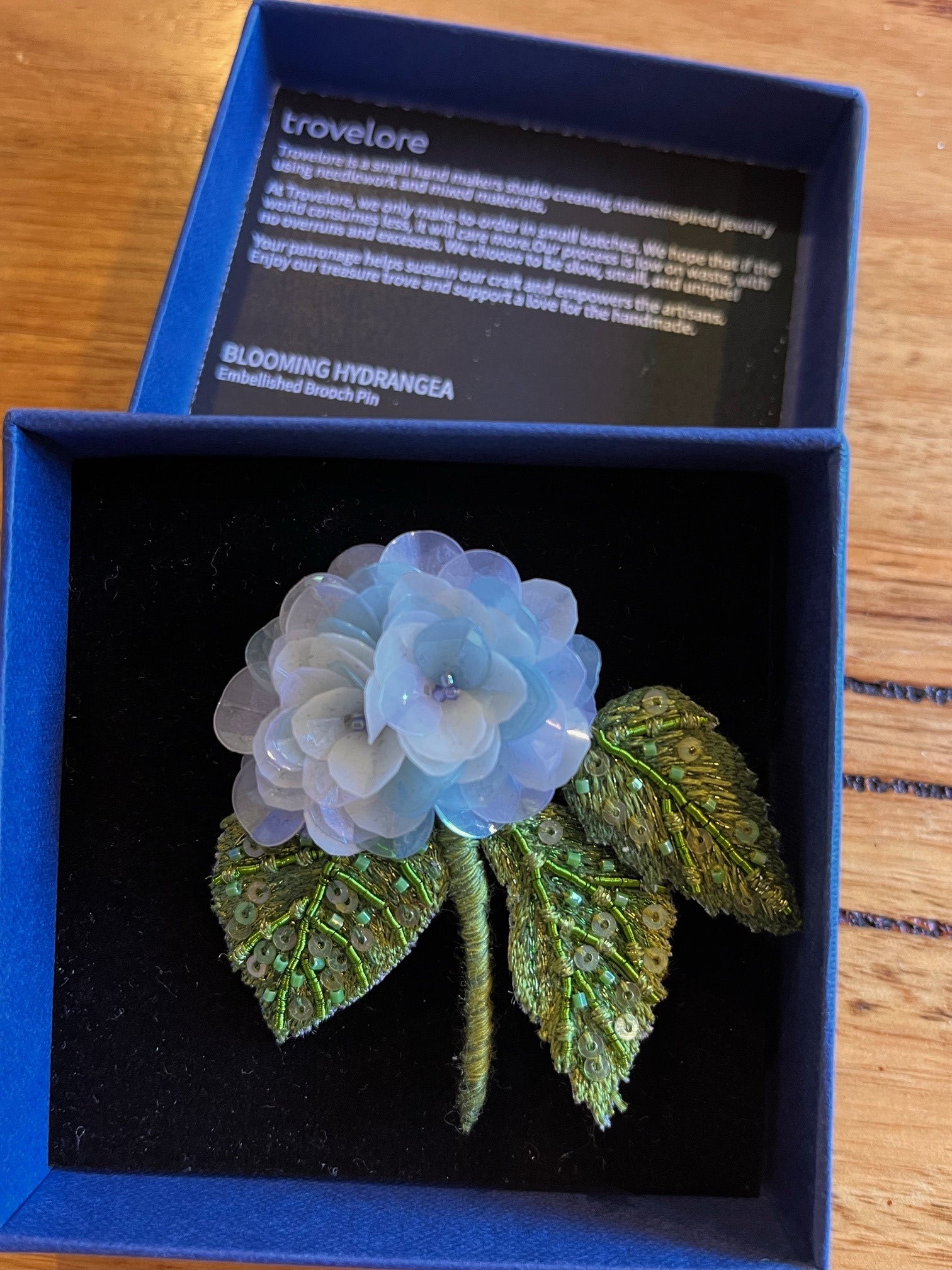 Embellished Brooch Pin- Blooming Hydrangea