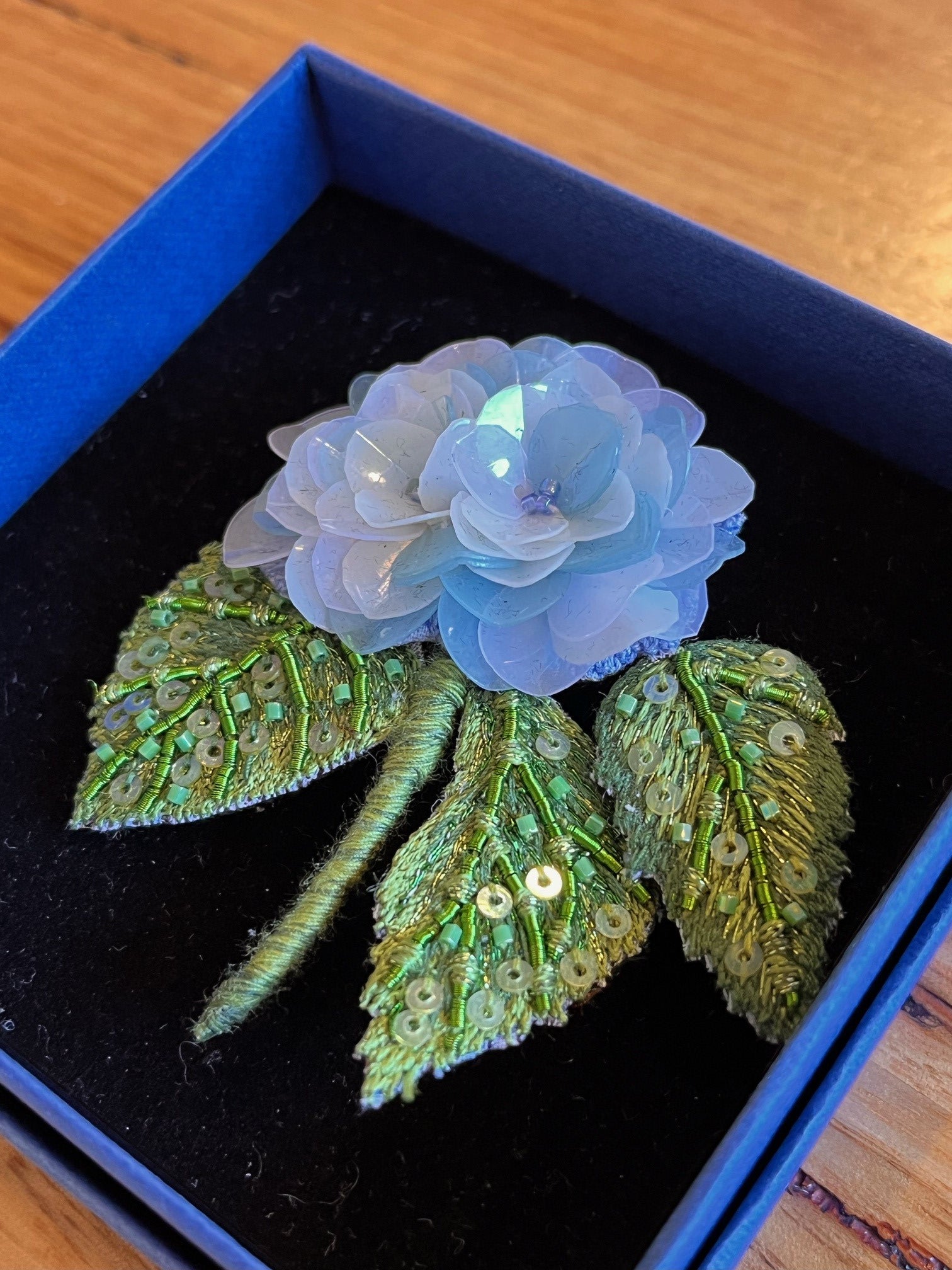 Embellished Brooch Pin- Blooming Hydrangea