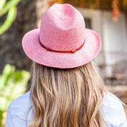 Borsalino Hat with Leather Strap-Rosa