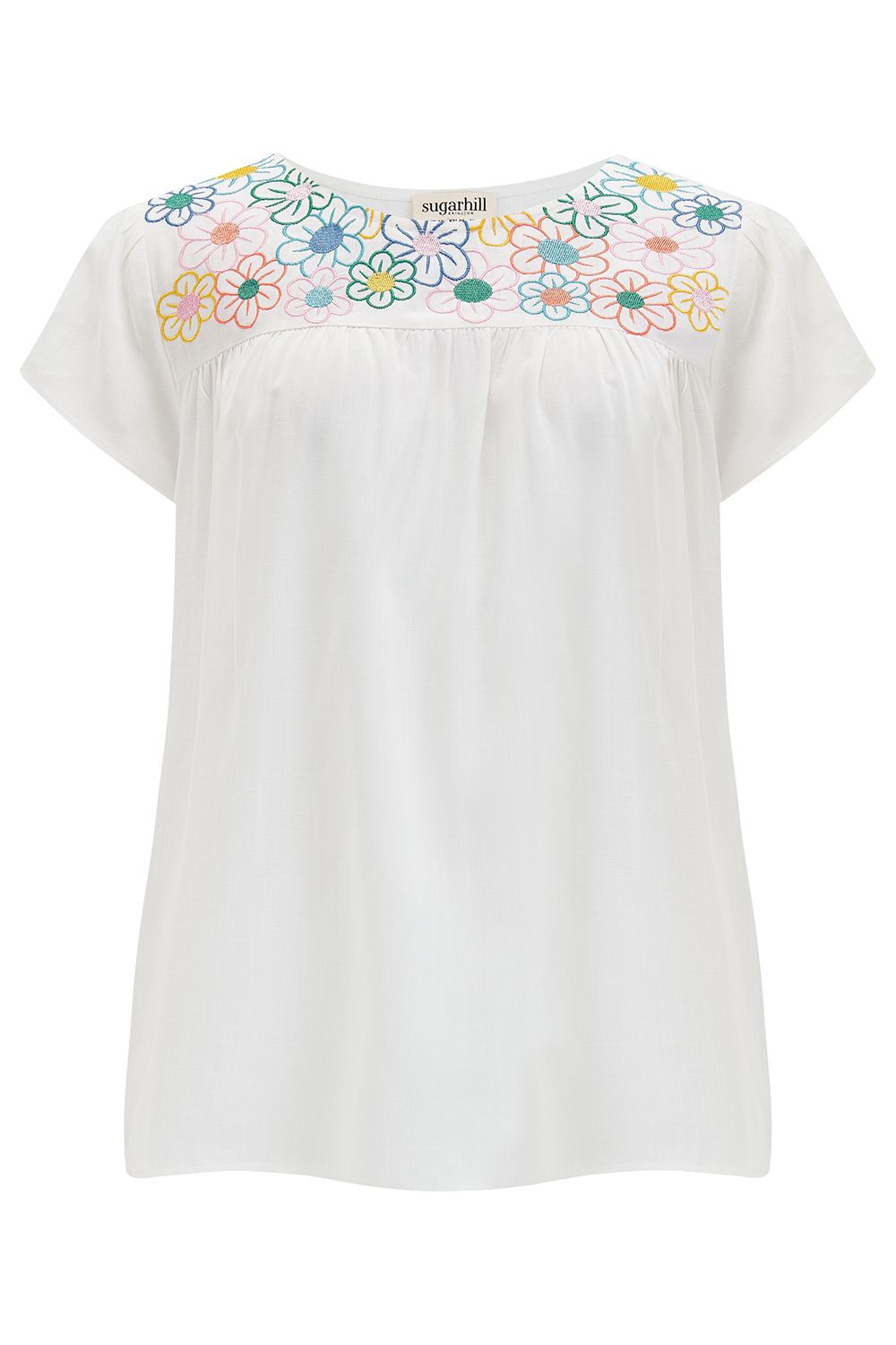 Sugarhill Brighton Brook Tunic Top with Embroidered Flowers