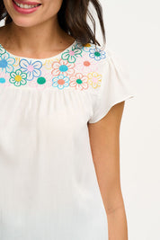 Brook Tunic Top-Rainbow Flowers