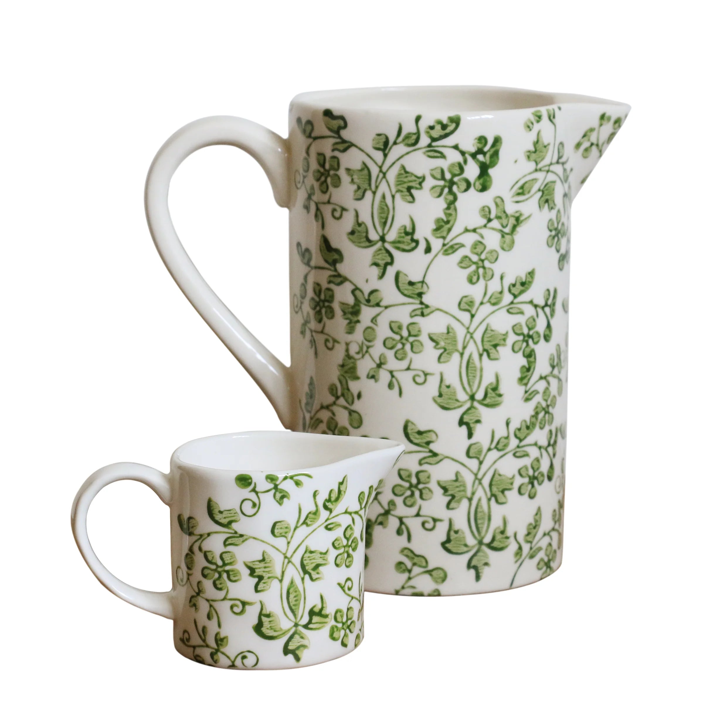 Florentine Small Handpainted Jug- Verde