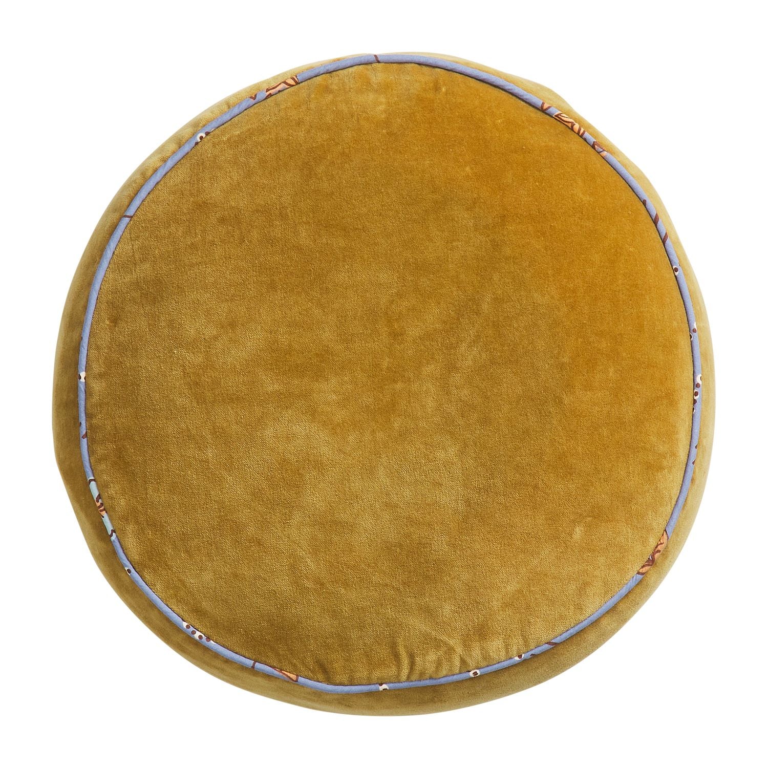 Sage and Clare Castilo Round Velvet Cushion-Ginger