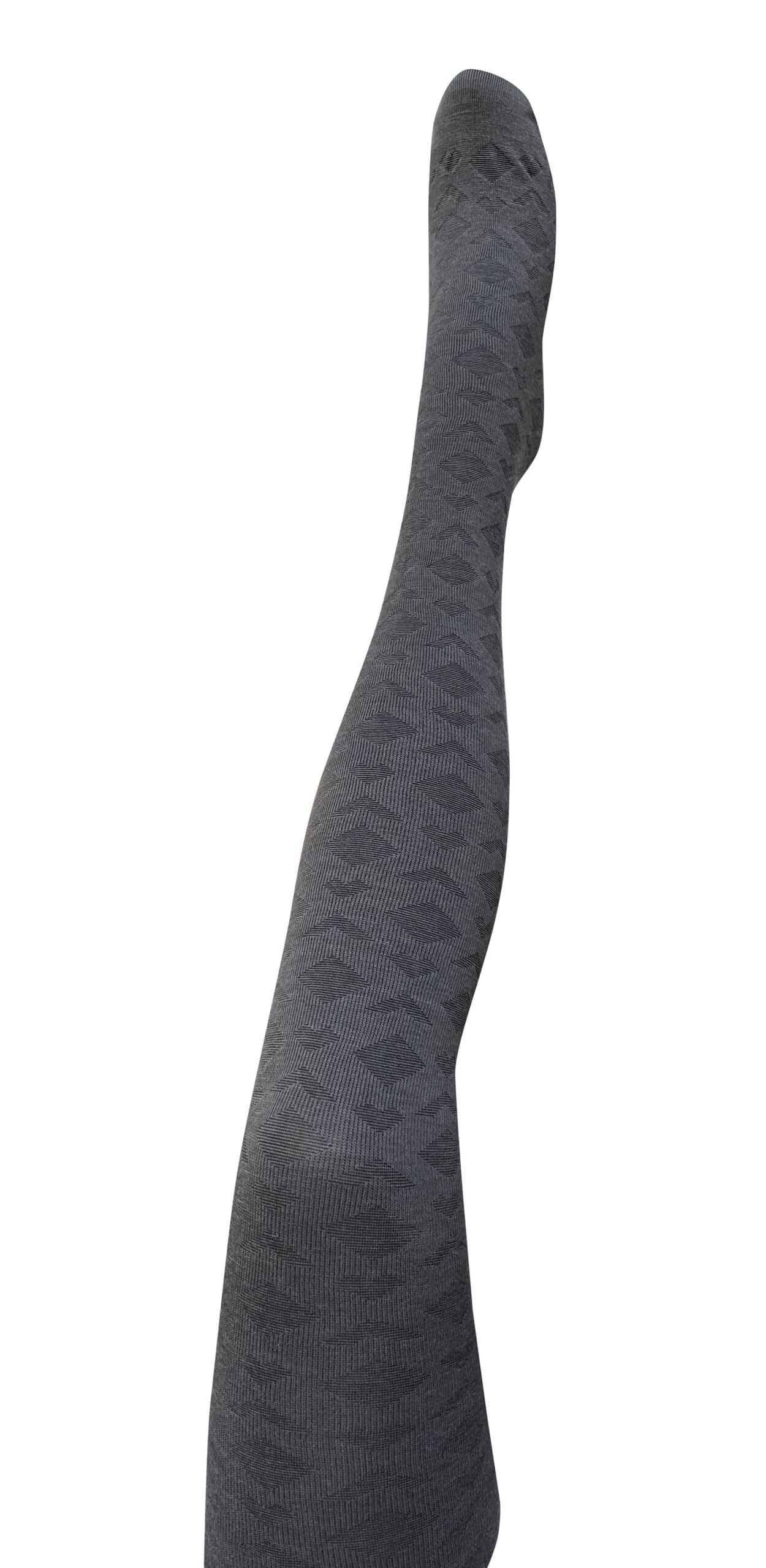 Deco Merino Wool Tights- Charcoal