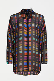 Eir Sheer Shirt- Tesselate Print