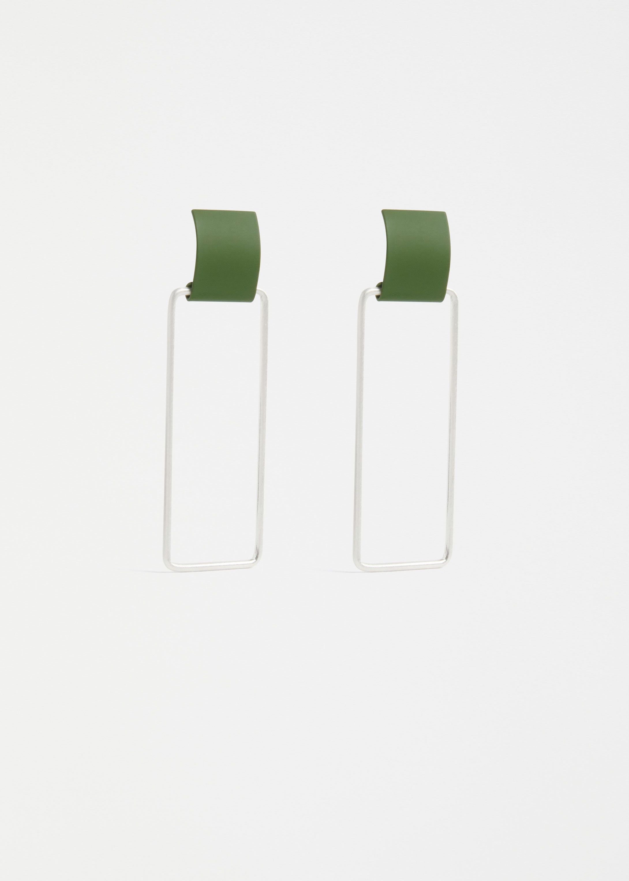 ELK Kvad Earrings in Green Moss