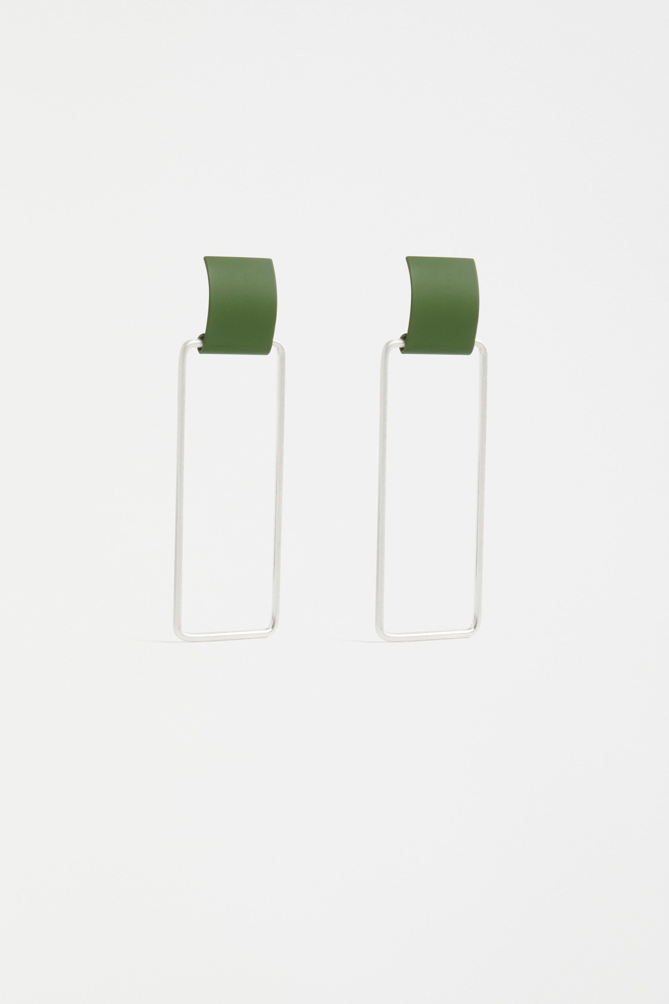 ELK Kvad Earrings in Green Moss