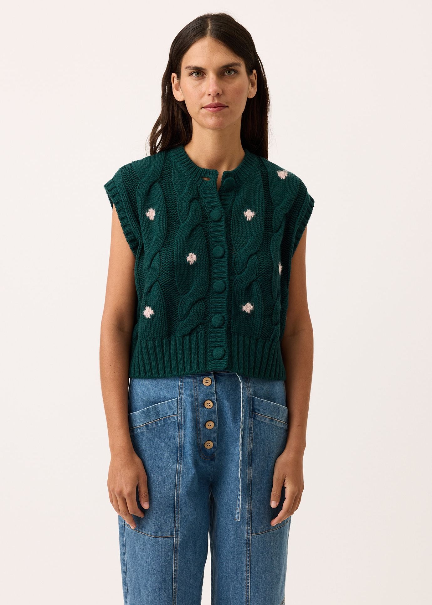 Nancybird Eugenia Vest in Forest