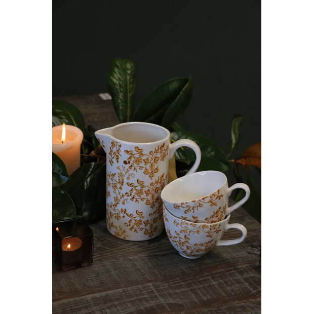 Florentine Hand painted Cups- Noir