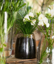 French Country Dappled Clear Glass Vase