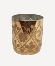 French Country Flower Etched Copper Votive