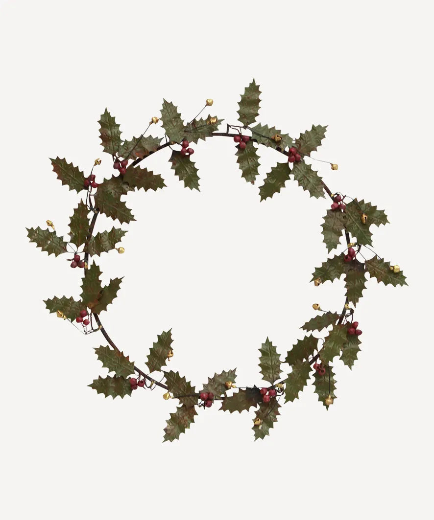 Iron Holly Wreath-Small