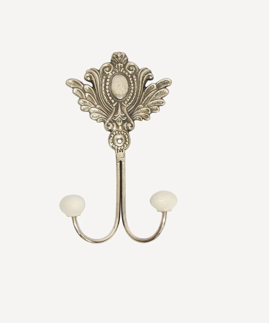 French Country Royale Double Hook in Silver