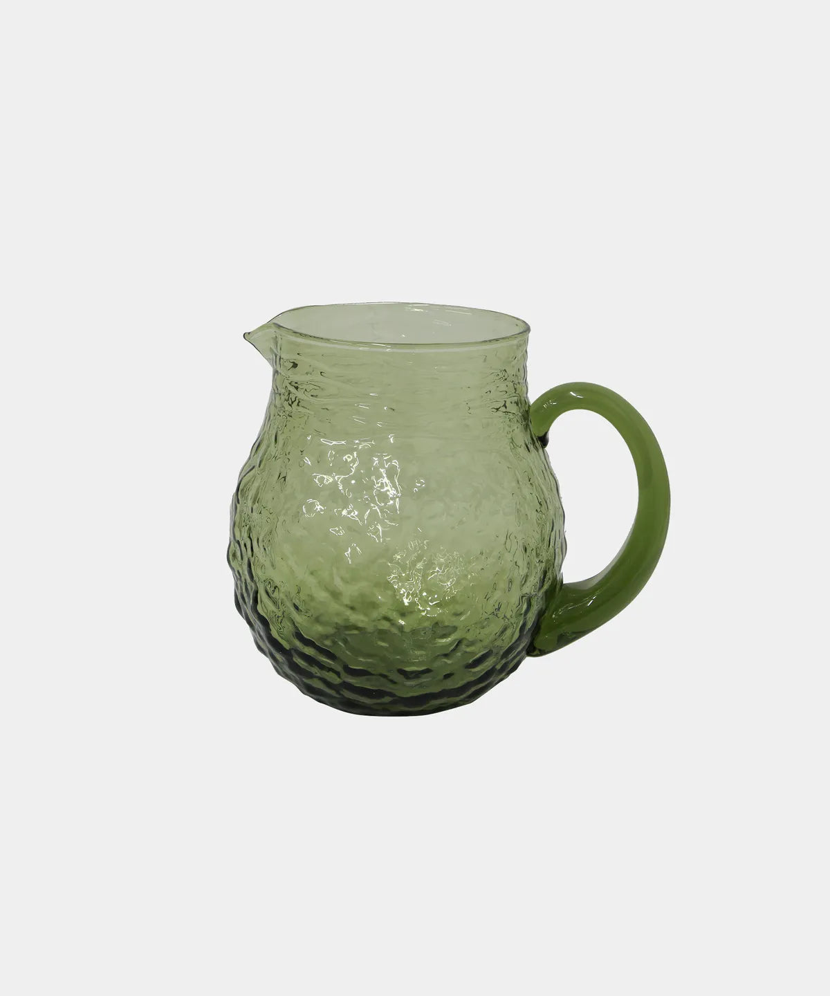 French Country Sirena Green Glass Pitcher