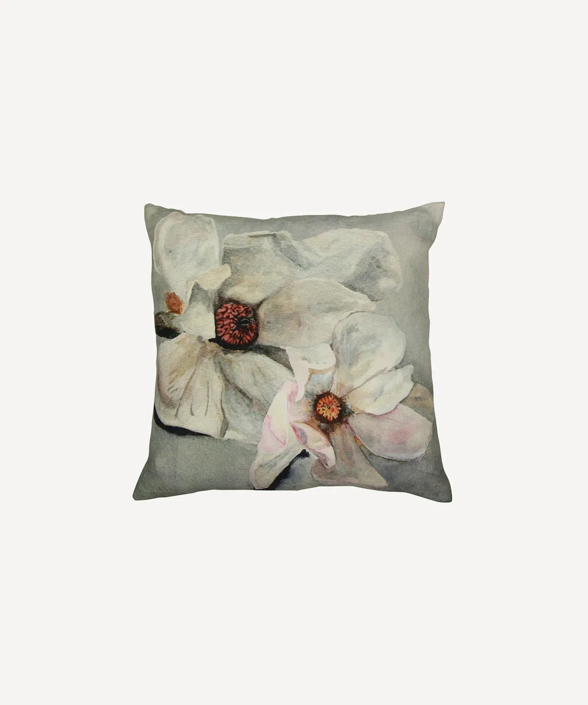 French Country Light Blue Magnolia Linen Cushion