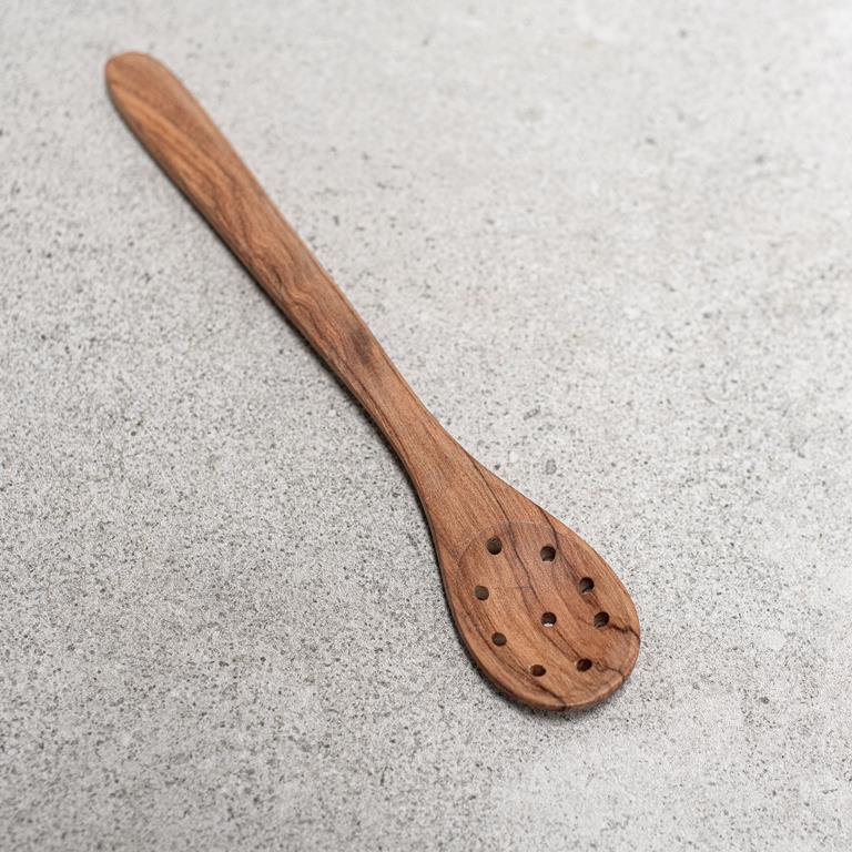 Natural Wooden Holed Spoon 20cm