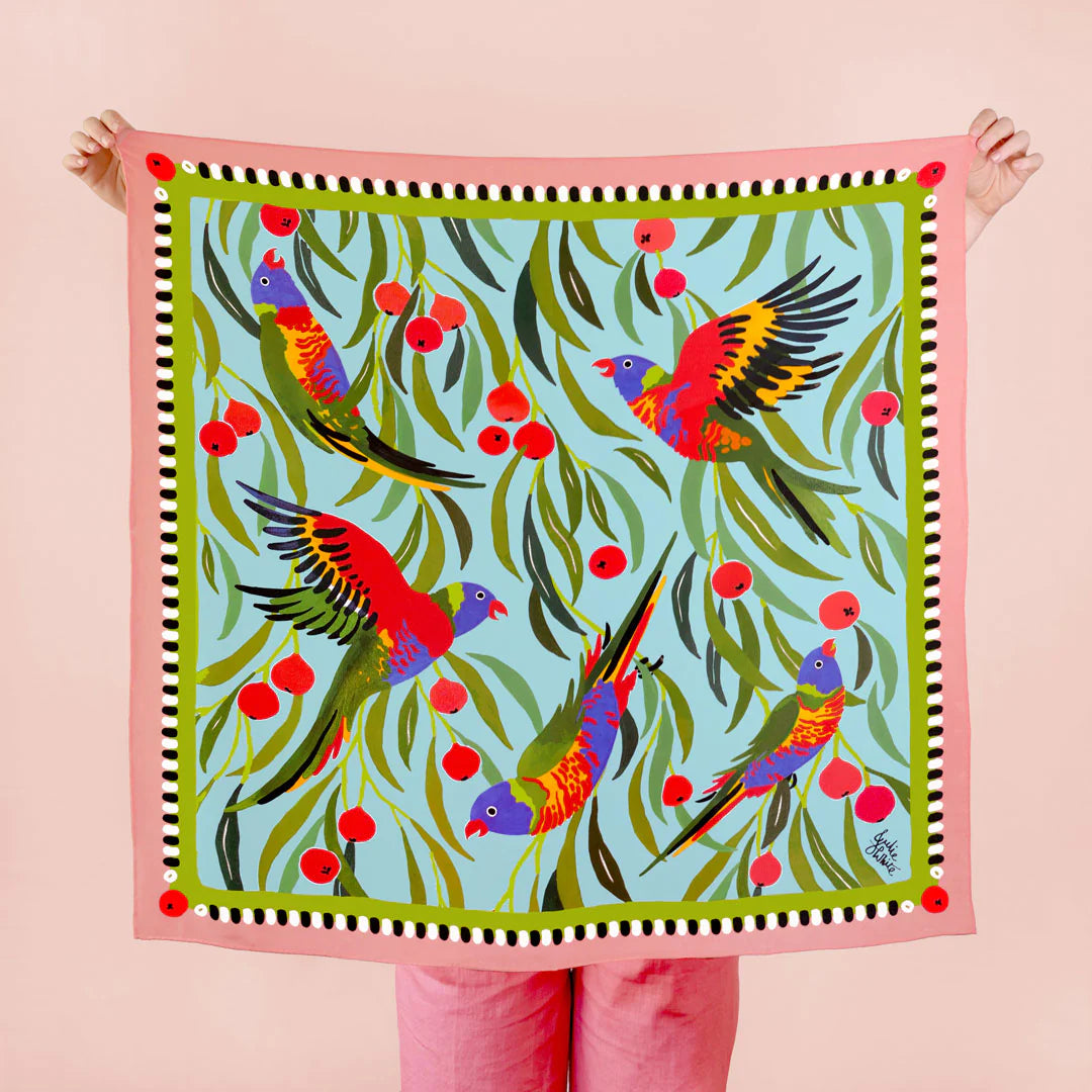 Julie White Large Silk Square Scarf in Lorikeet