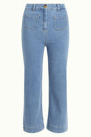 High Waisted Pocket Pants-Denim