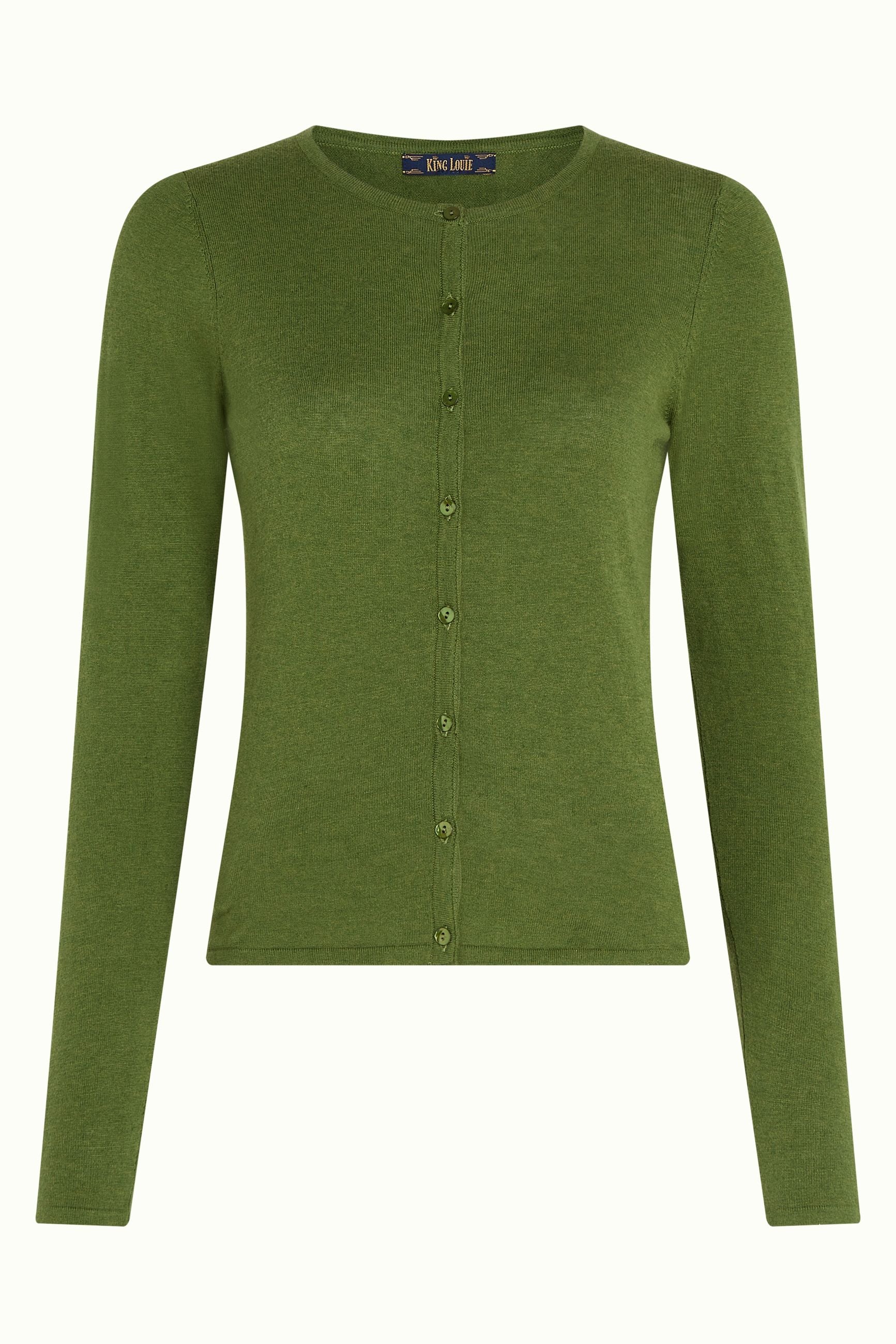 King Louie Roundneck Cocoon Cardigan in Posey Green