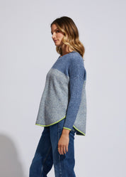 Donegal Feature Jumper- Denim