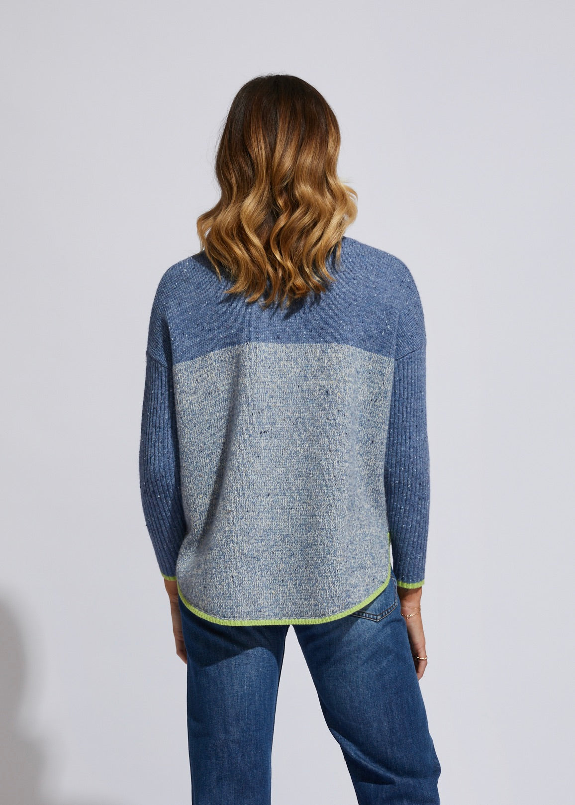 Donegal Feature Jumper- Denim