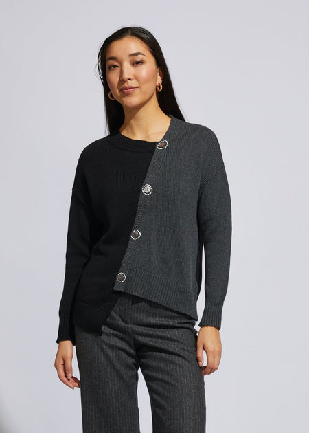 LD & Co Button Detail Jumper in Black