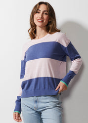 LD & Co Stripe Jumper in Peony