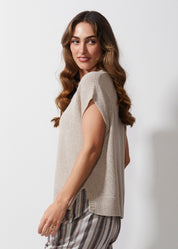 Chunky Linen Vest- Flax