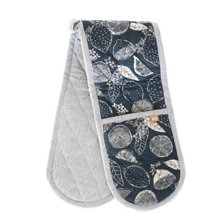 Raine & Humble Lemon Marmalade Double Oven Glove in Dark Slate