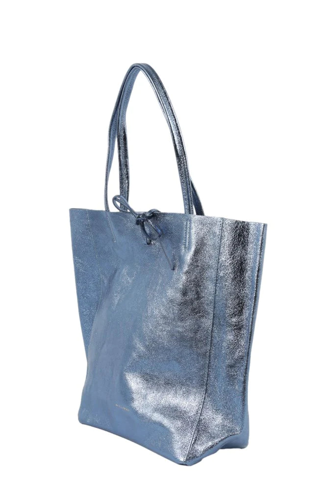 Metallic Leather Tote- Large