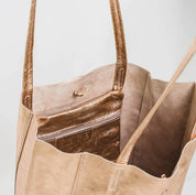 Metallic Leather Tote- Large