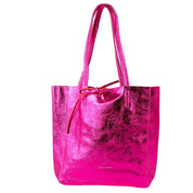 Metallic Leather Tote- Medium