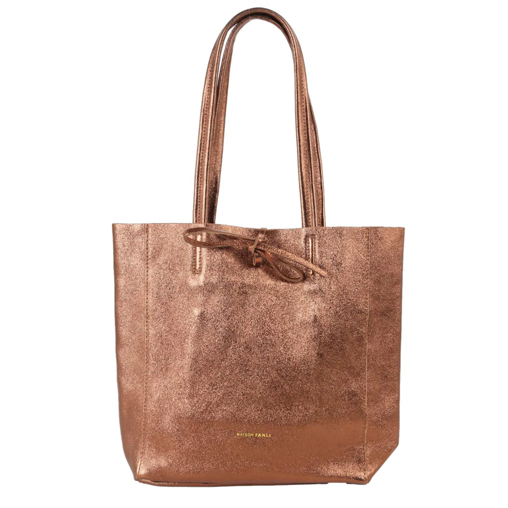 Metallic Leather Tote- Medium