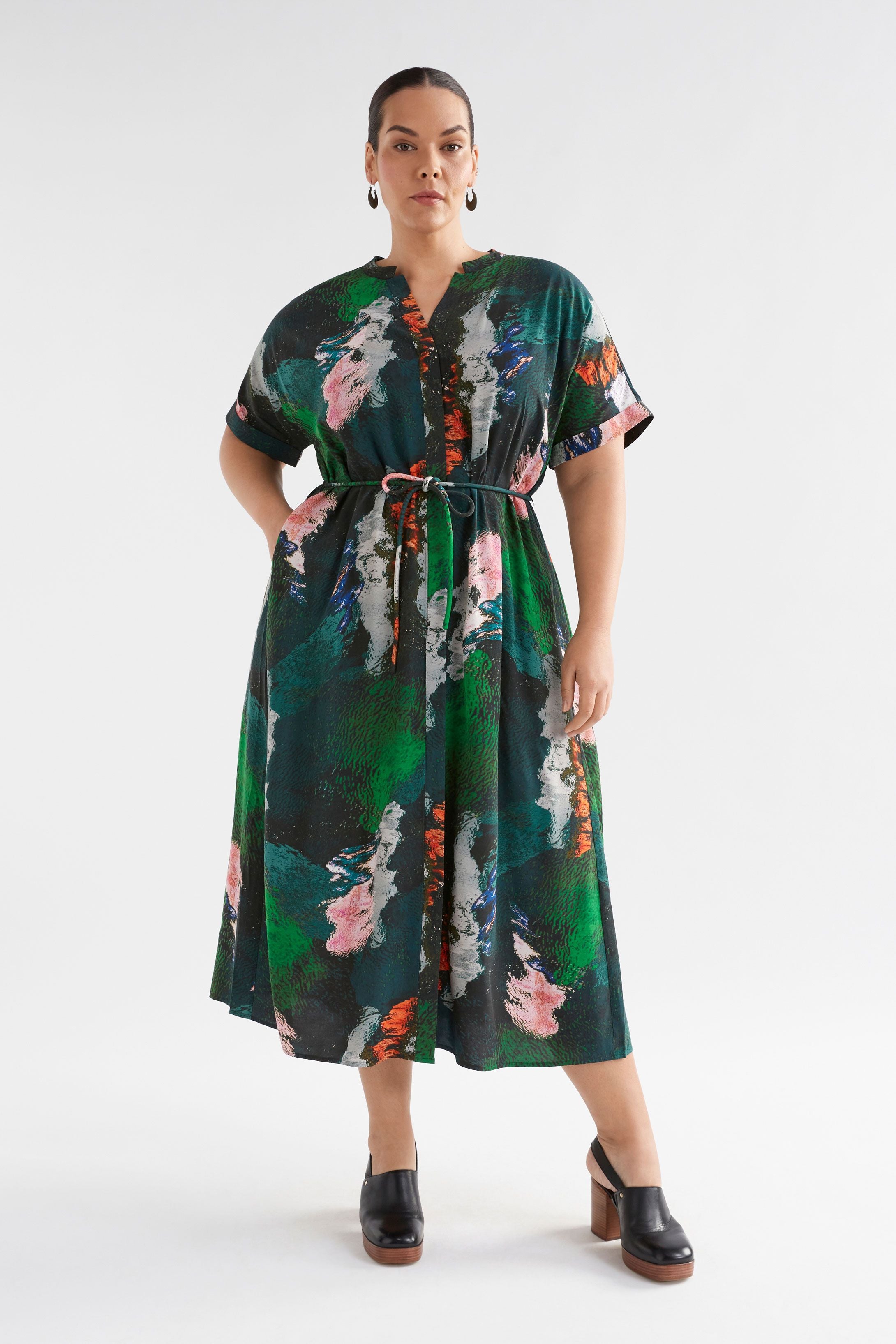 Malo Shirt Dress-Reflections Print