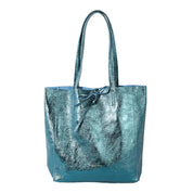 Metallic Leather Tote- Medium