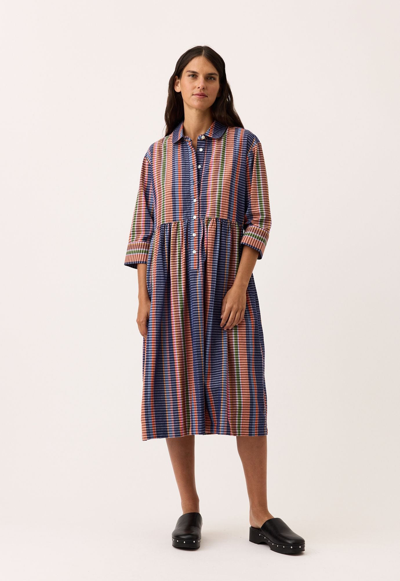 Nancybird Mel Dress in Line Check