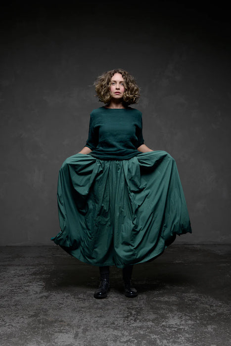Metta Melbourne Ulla Cotton Poplin Skirt in Jade