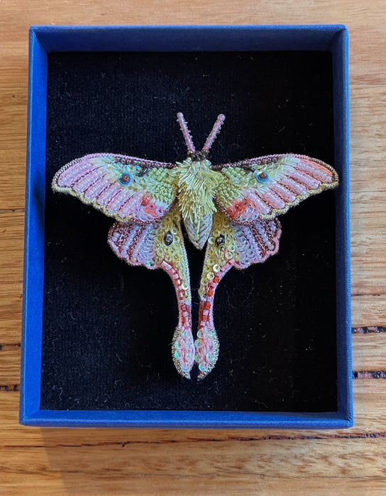 Embellished Brooch Pin- Moon Moth