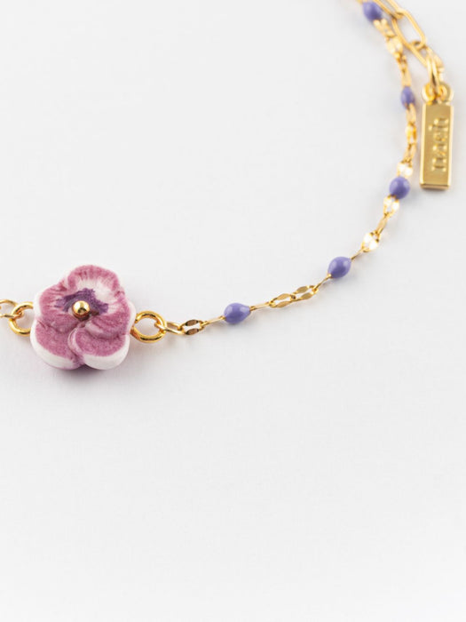 Fig and Flowers Pansy Gold Bracelet