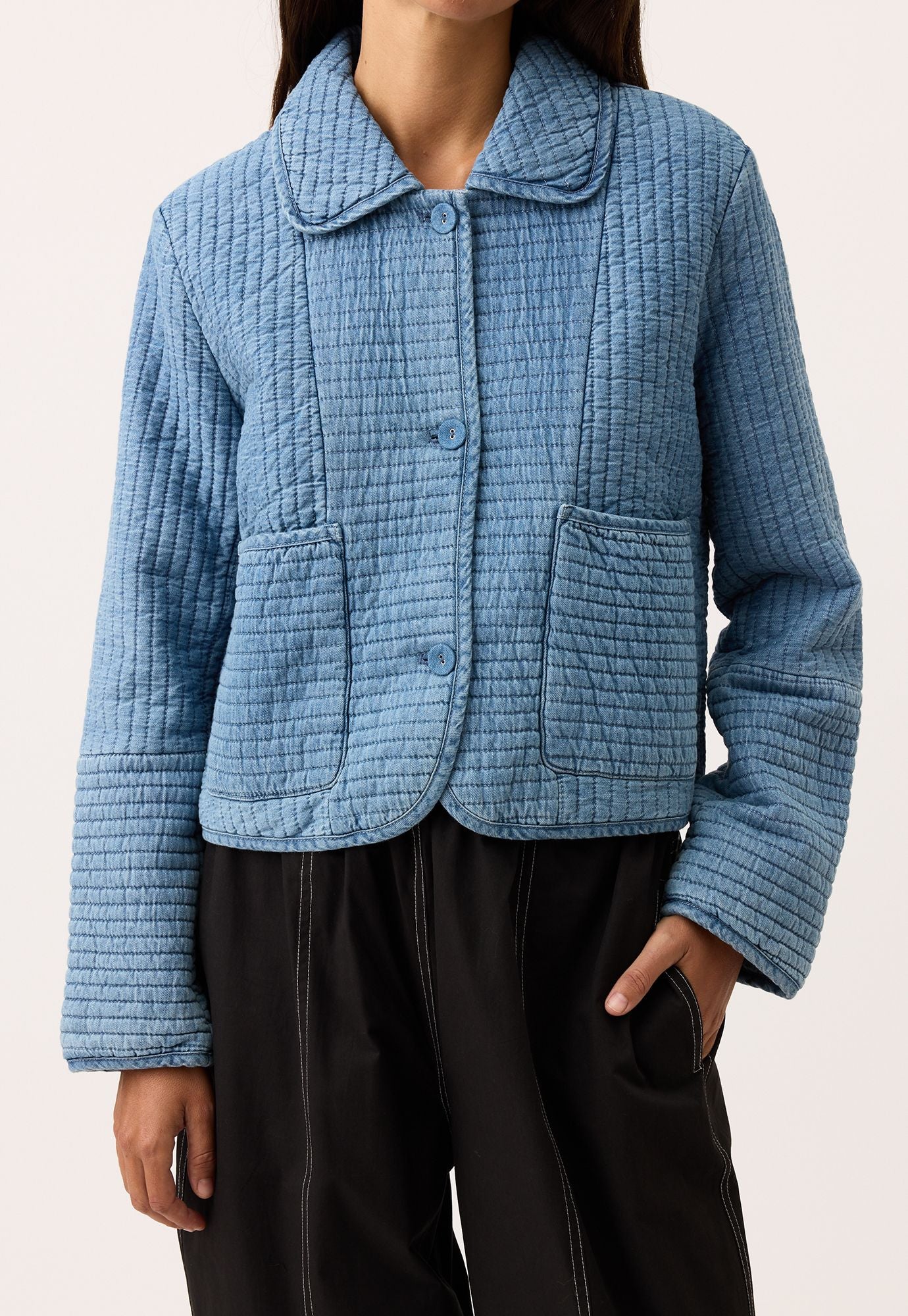 Nadia Quilted Jacket- Denim