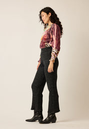 Naho Rib Pants- Black Melange