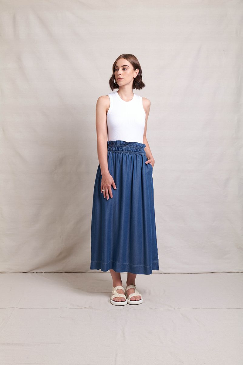 Touchwood Skirt- Bluestone