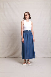 Neris Touch Wood Skirt- Bluestone