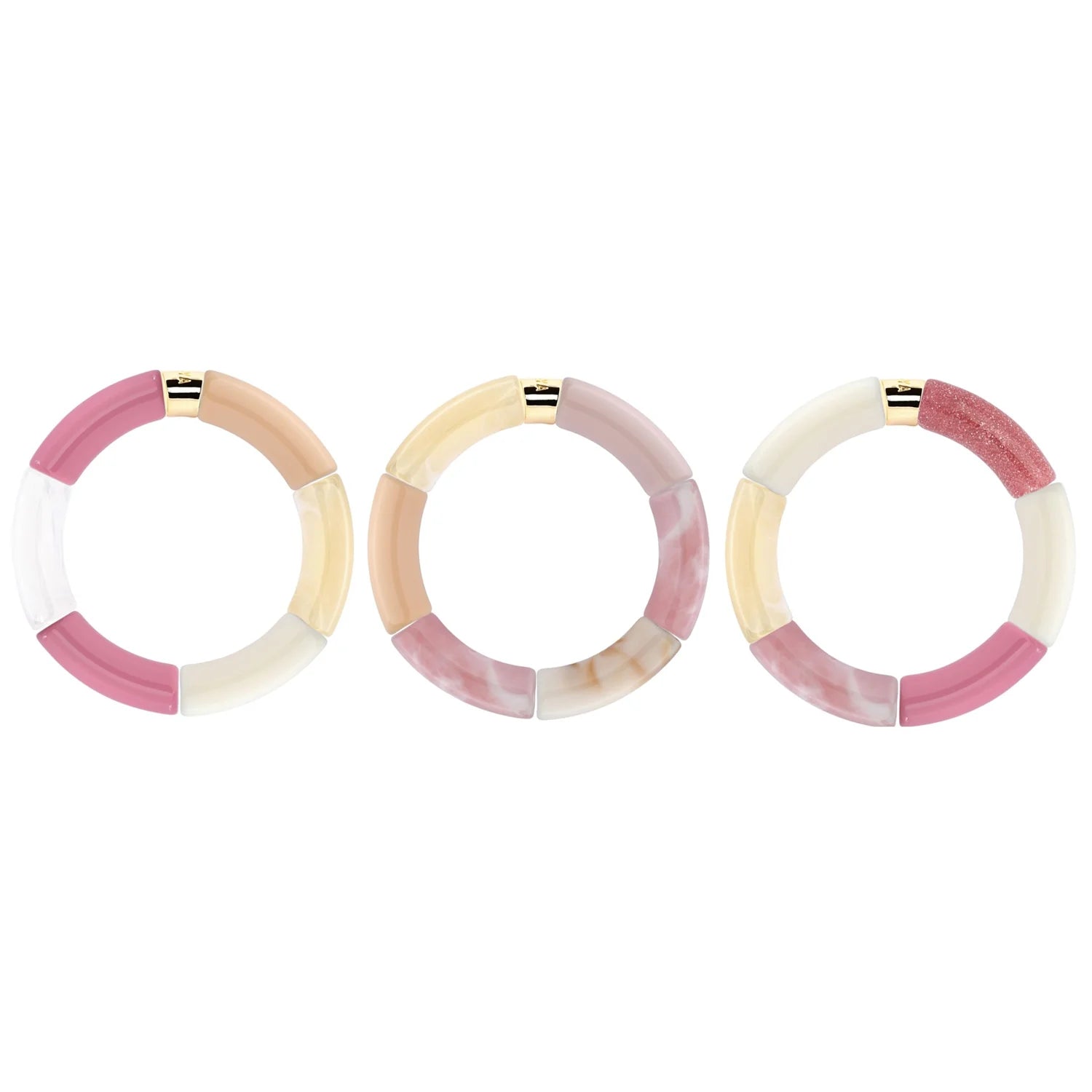 Parabaya Resin Bangle Trio-Pipoca Rosa