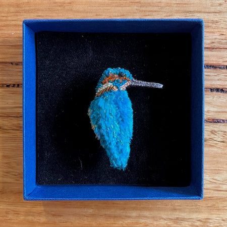 Trovelore Embroidered Brooch River Kingfisher