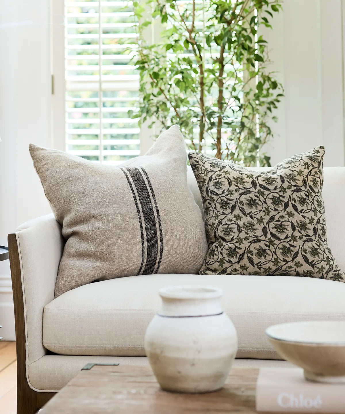 French Country Russet Stripe Linen Cushion