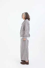 Chloe Pant- Pebble Grey Stripe